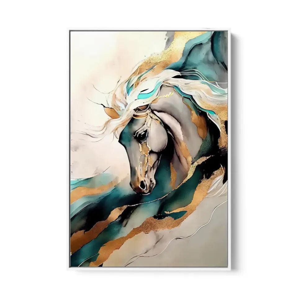 Golden Horse abstract oil painting