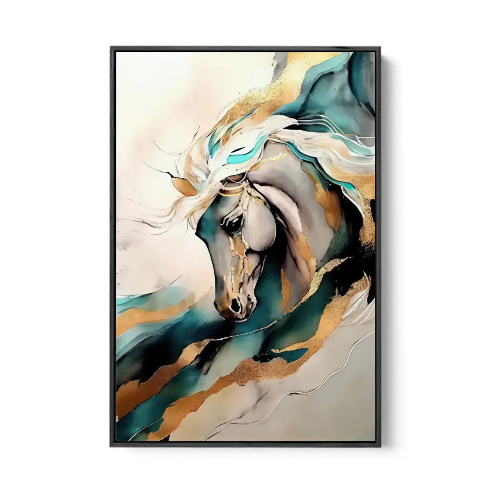 Golden Horse abstract oil painting