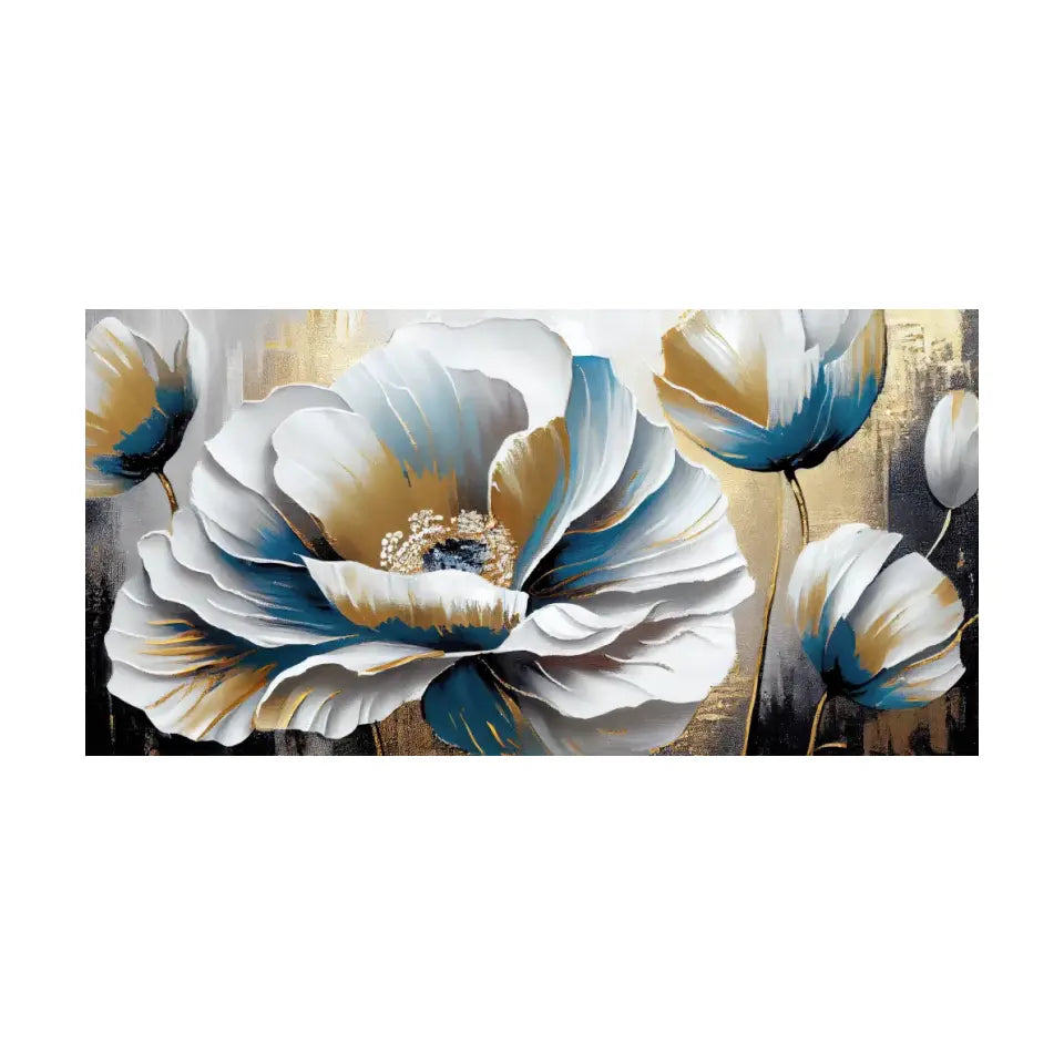 Abstract Oil Painting of luxurious Flowers