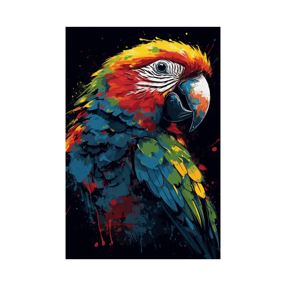 Colorful parrot in graffiti style