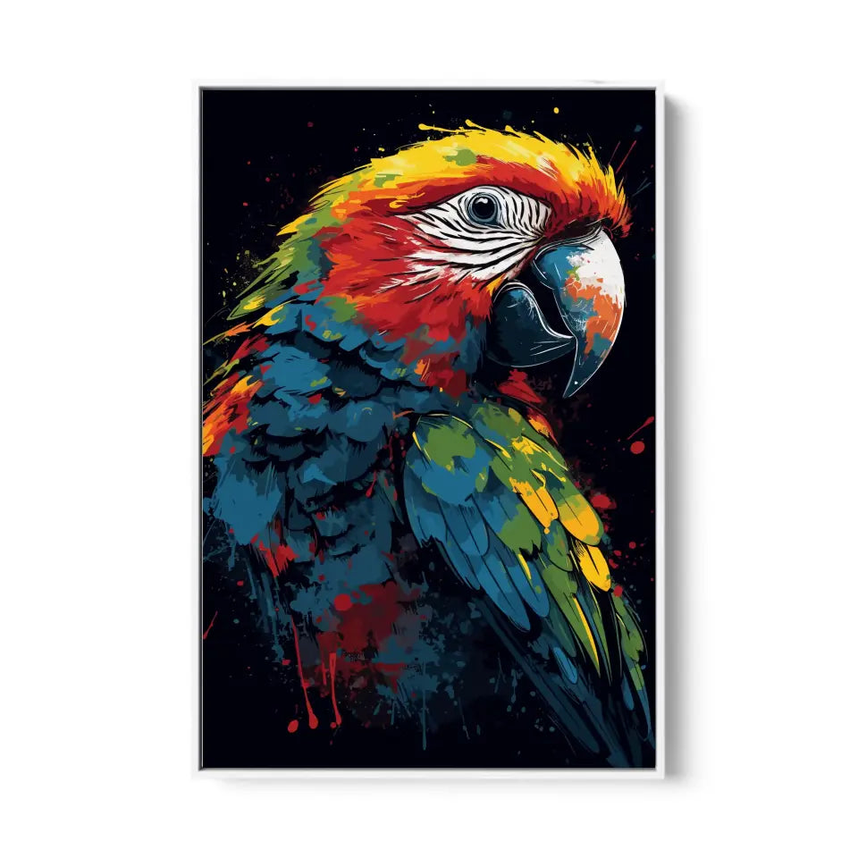 Colorful parrot in graffiti style