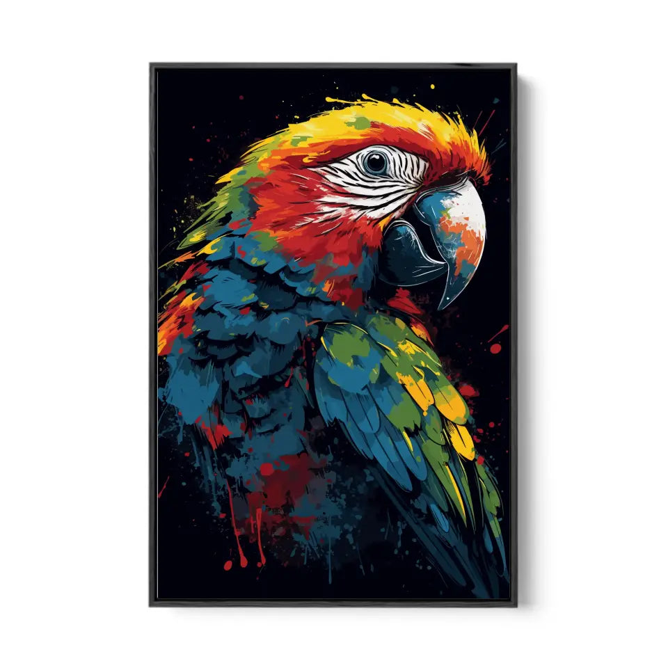 Colorful parrot in graffiti style