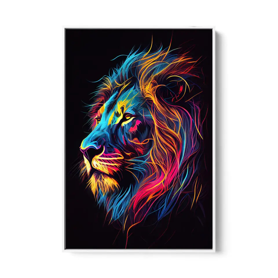 Neon Colored Lion Head