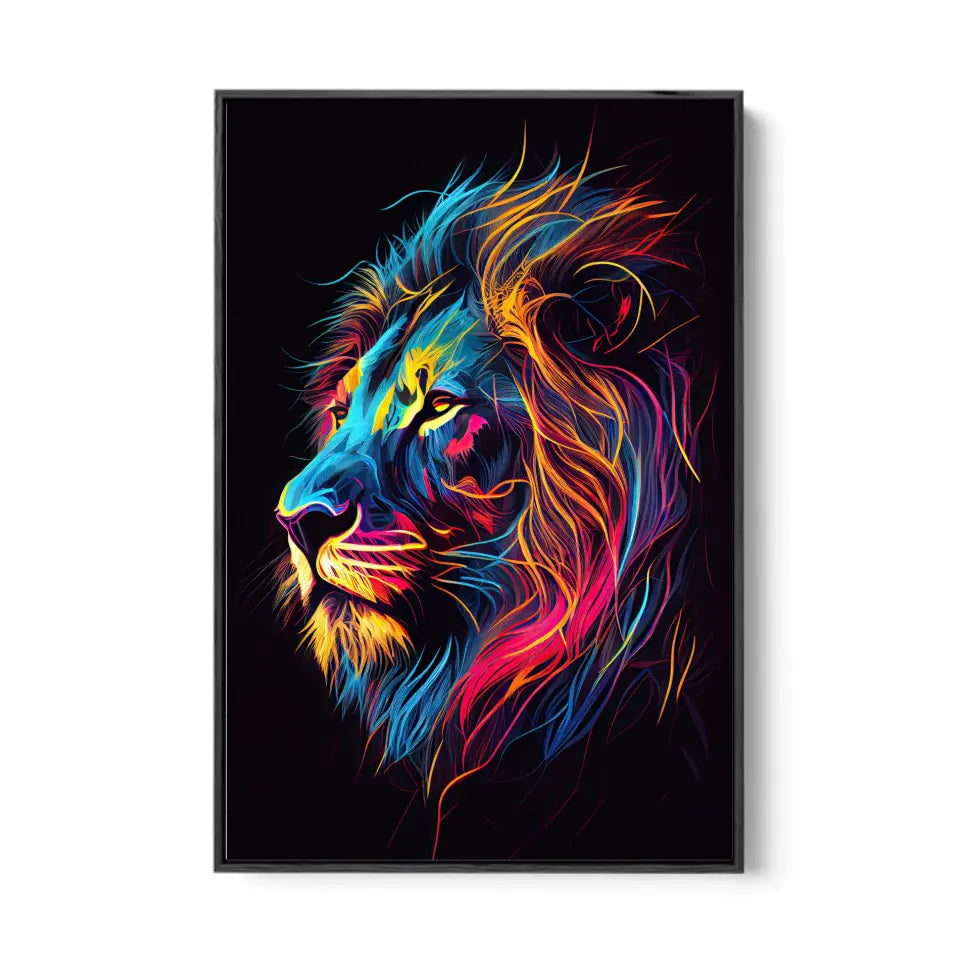 Neon Colored Lion Head