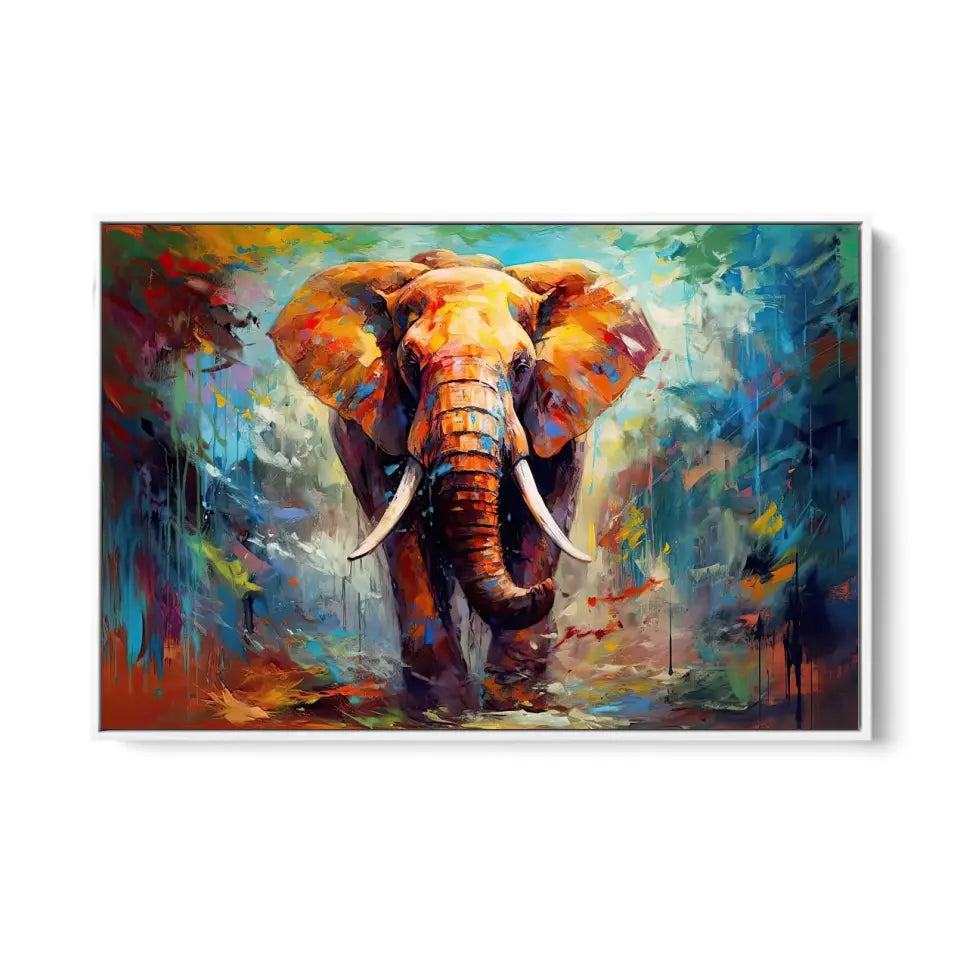 Abstract Multicolored Elephant oil painting