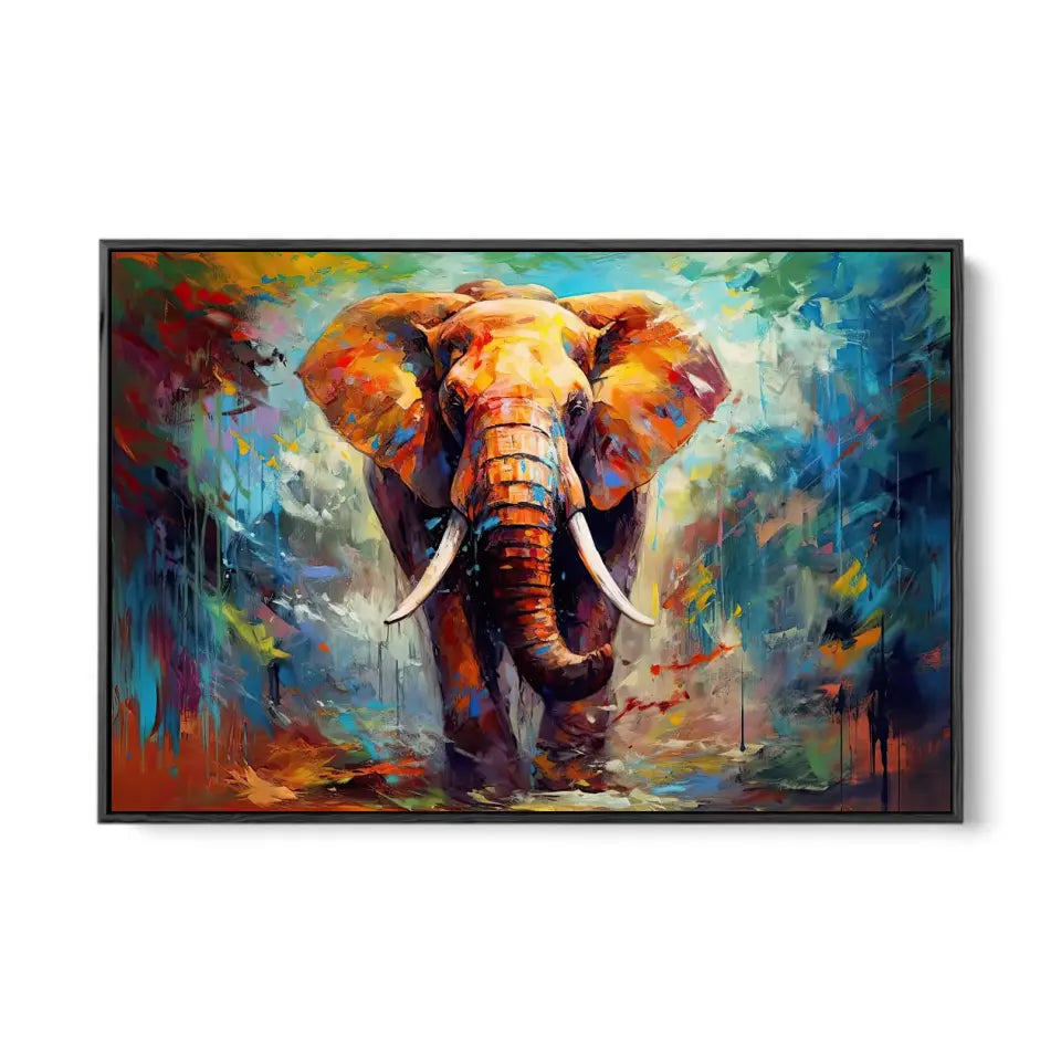 Abstract Multicolored Elephant oil painting