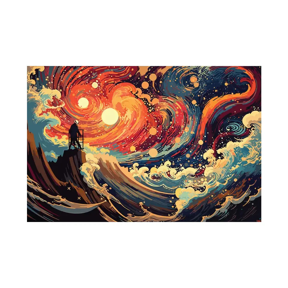 Bright and colorful space waves I