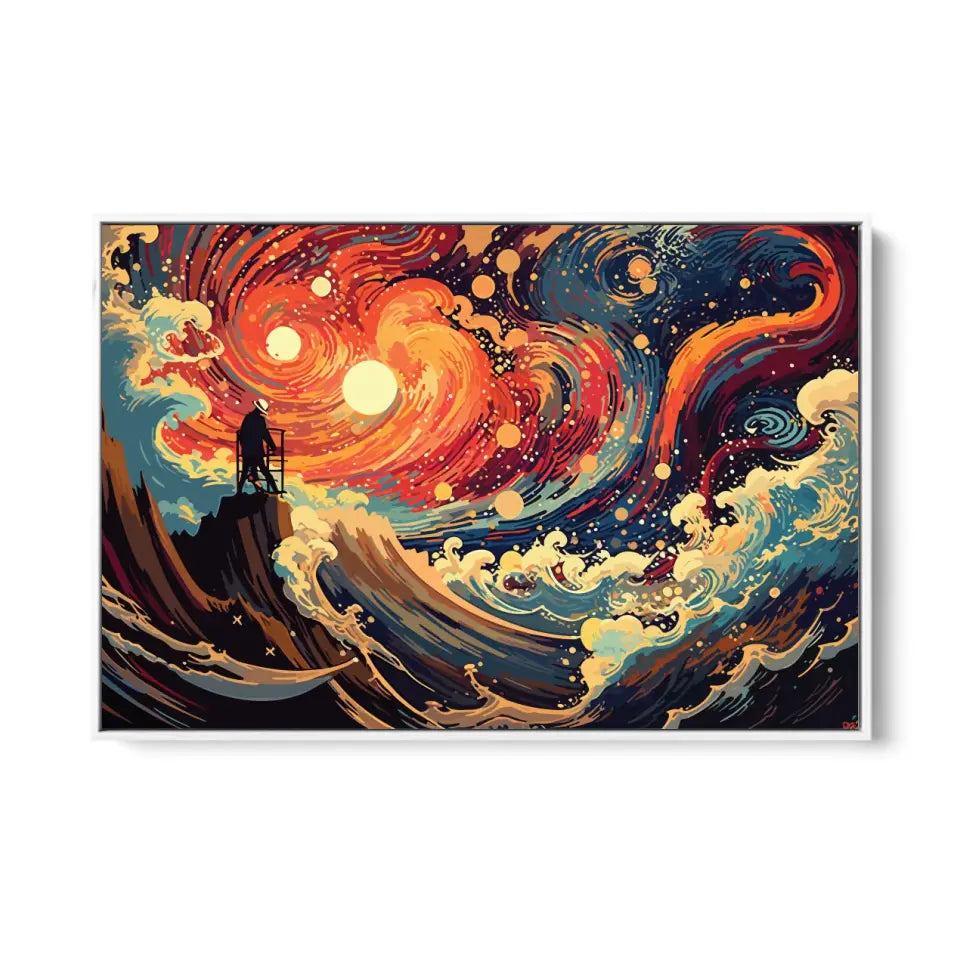 Bright and colorful space waves I