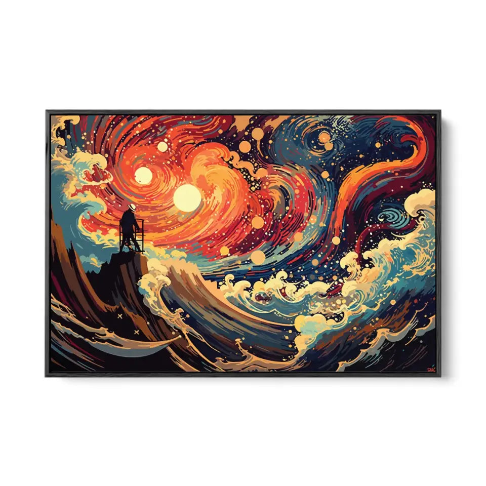 Bright and colorful space waves I