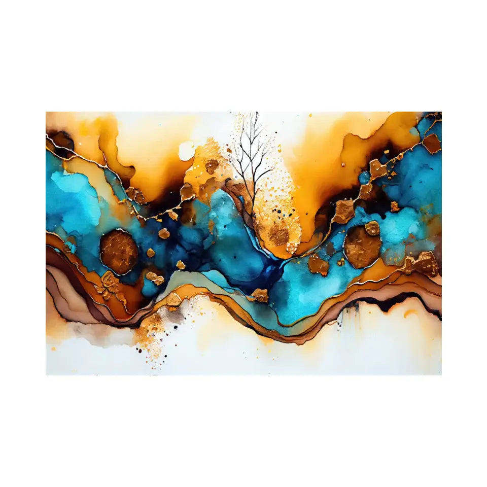 Watercolor painting blots horizontal background III