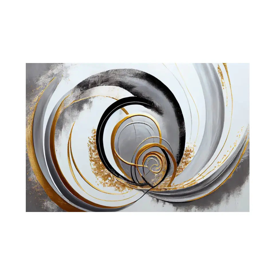 Luxurious Abstract Painting in Grey, White and Gold I