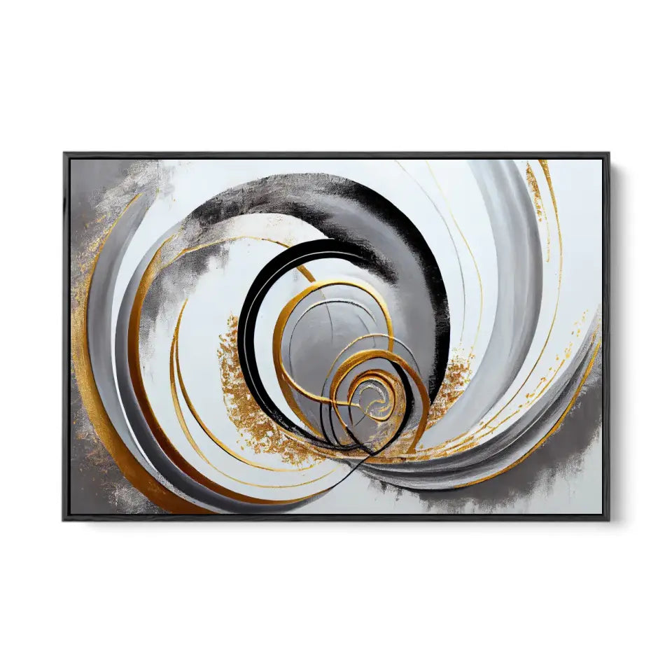 Luxurious Abstract Painting in Grey, White and Gold I