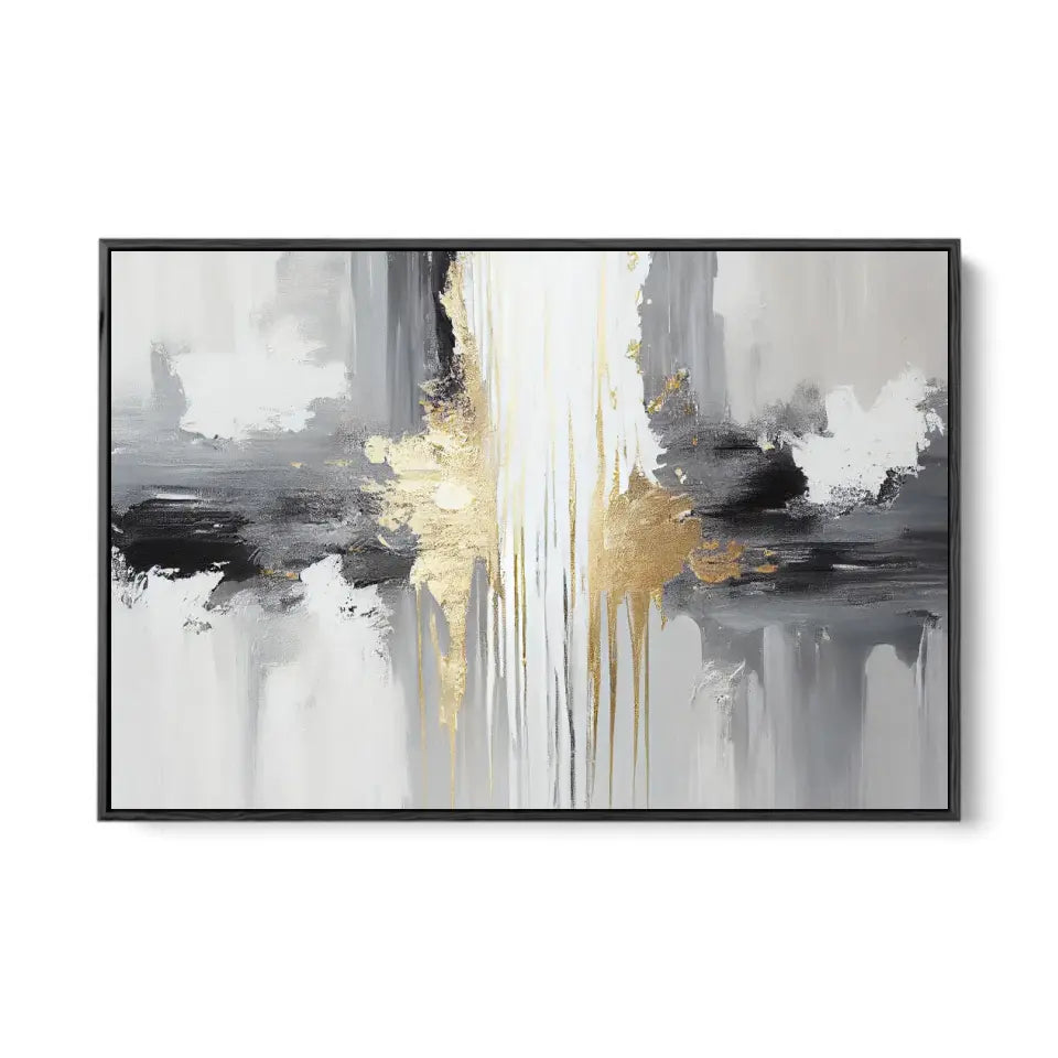 Luxurious Abstract Painting in Grey, White and Gold III