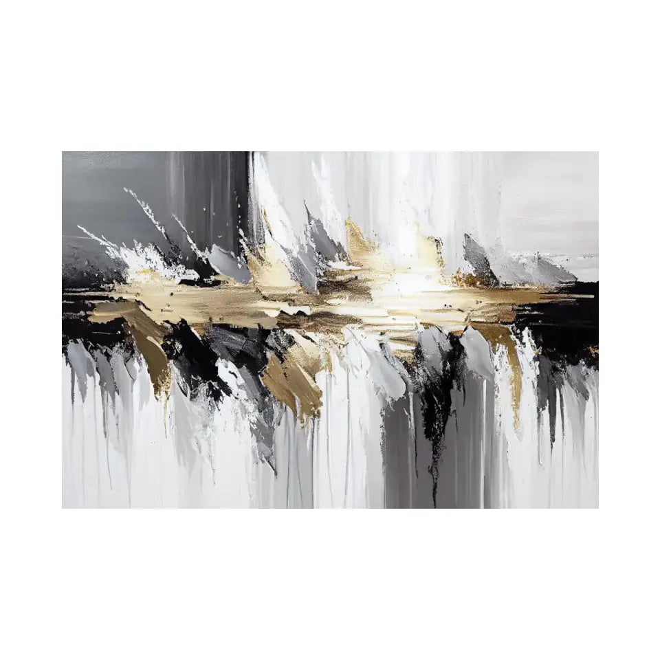 Luxurious Abstract Paintings in Grey, White and Gold II