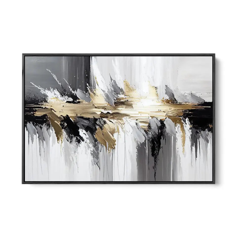 Luxurious Abstract Paintings in Grey, White and Gold II