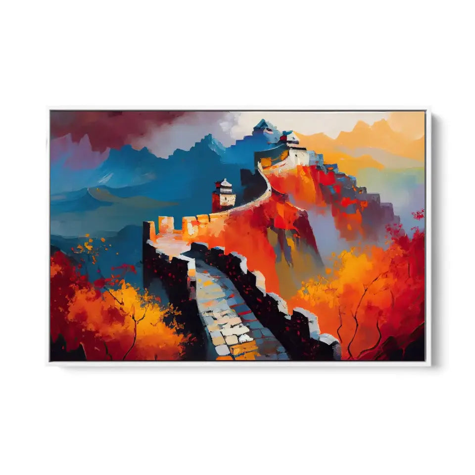 Oil painting of the Great Wall of China