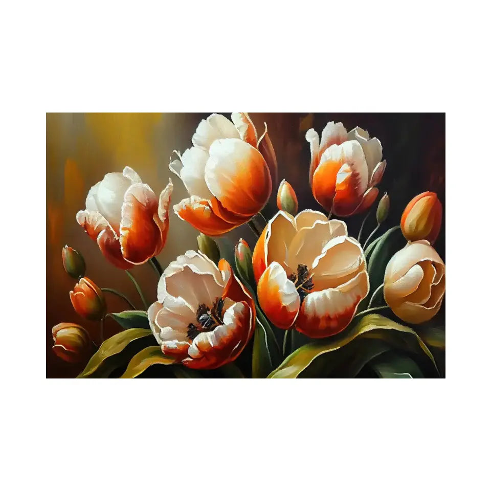 Oil painting of tulips