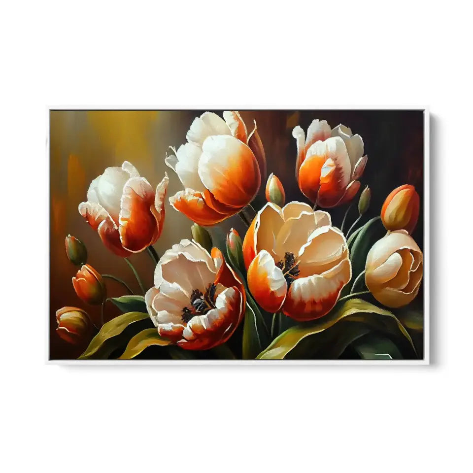 Oil painting of tulips