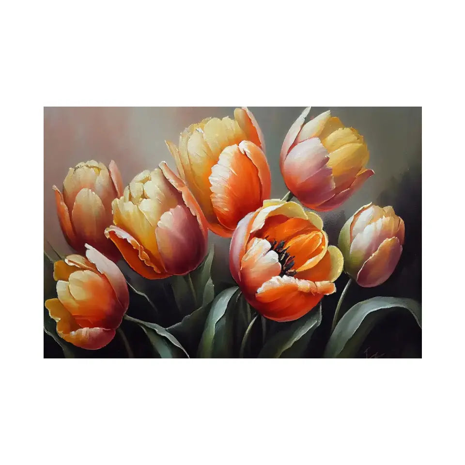 Tulips oil painting