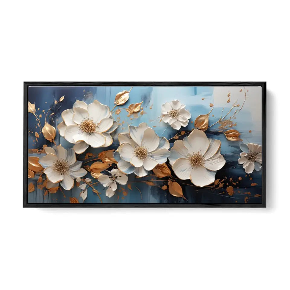 Luxurious flowers on a blue background I