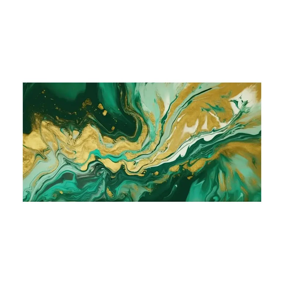 Luxurious green and gold canvas I