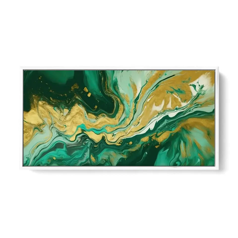 Luxurious green and gold canvas I