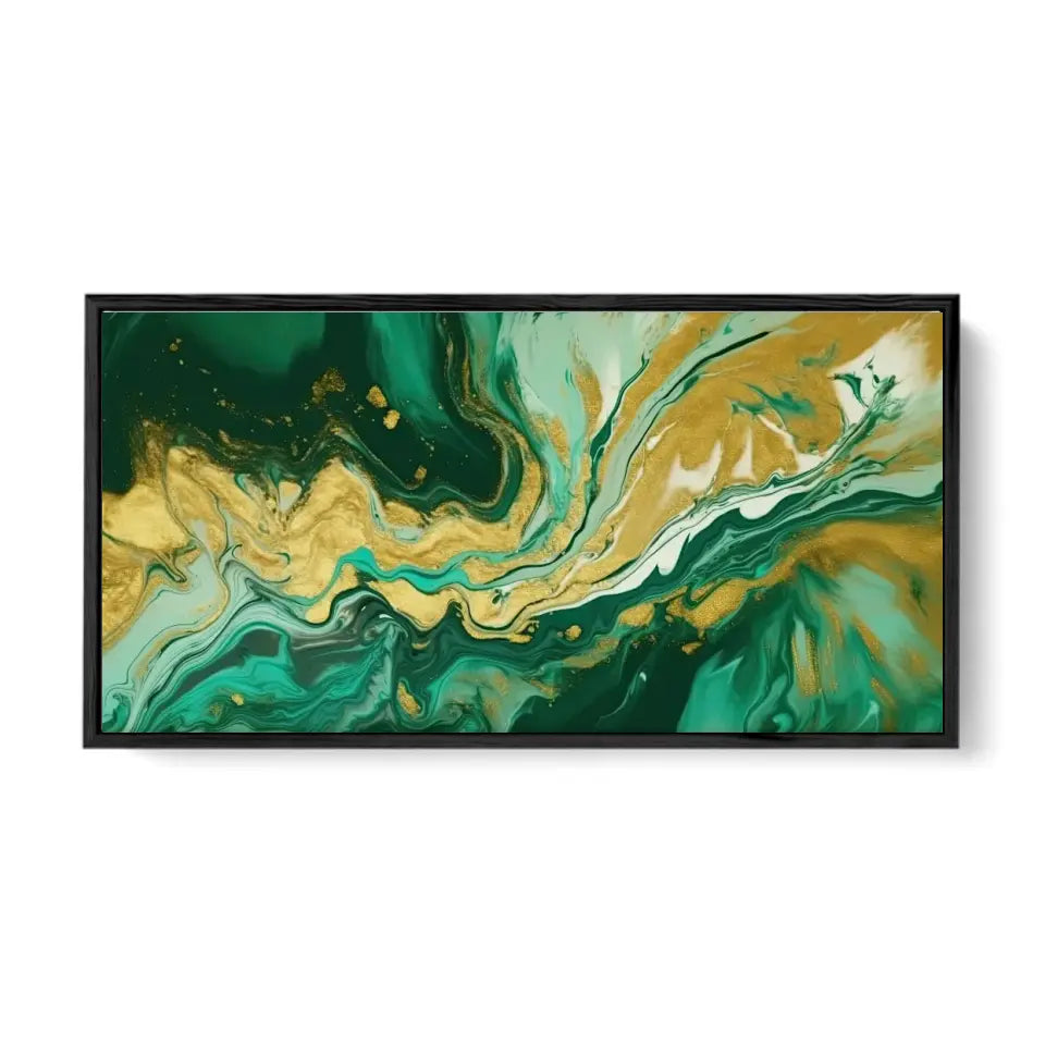 Luxurious green and gold canvas I