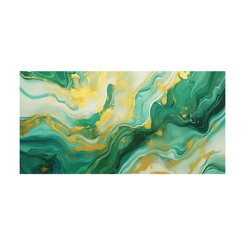 Luxurious green and gold canvas III