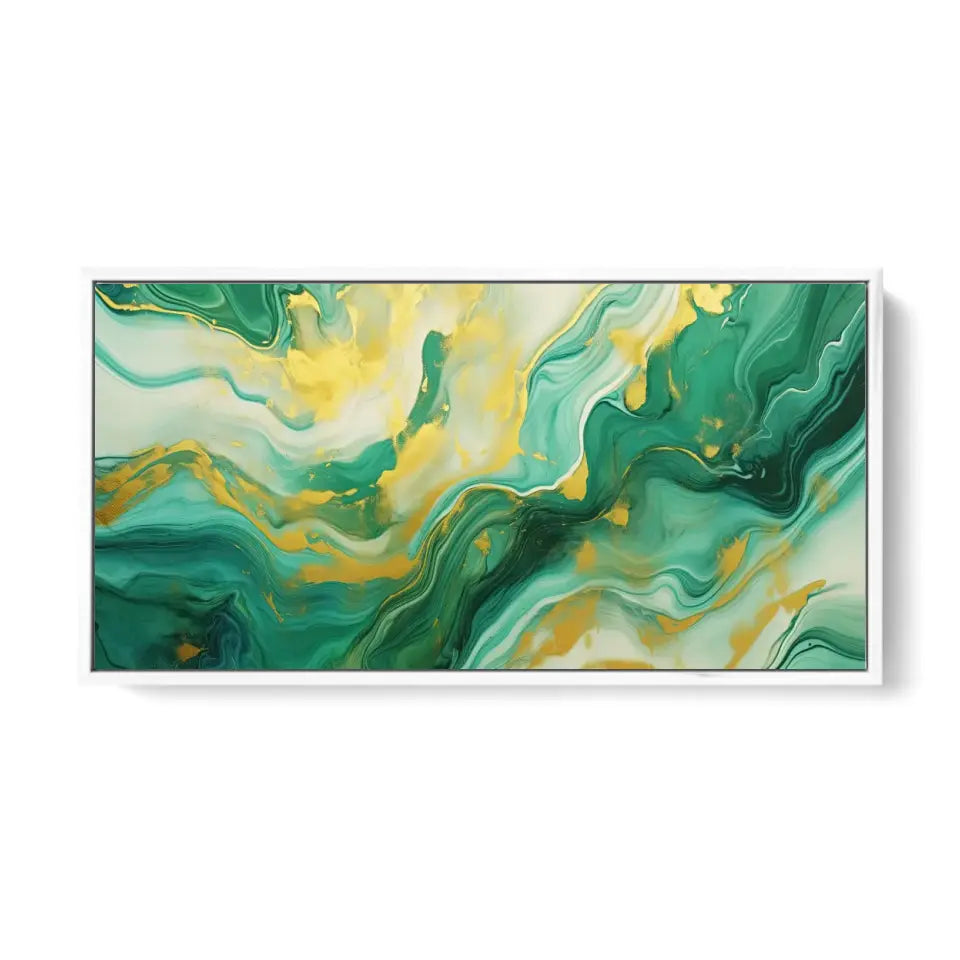 Luxurious green and gold canvas III