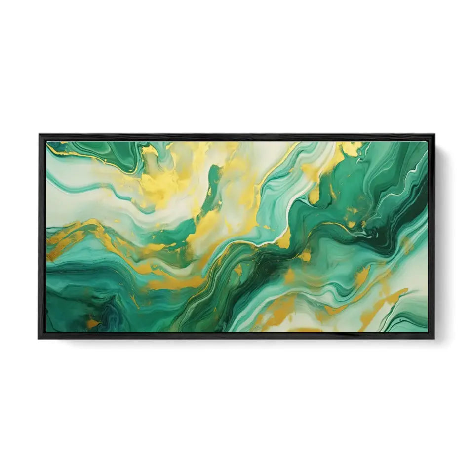 Luxurious green and gold canvas III