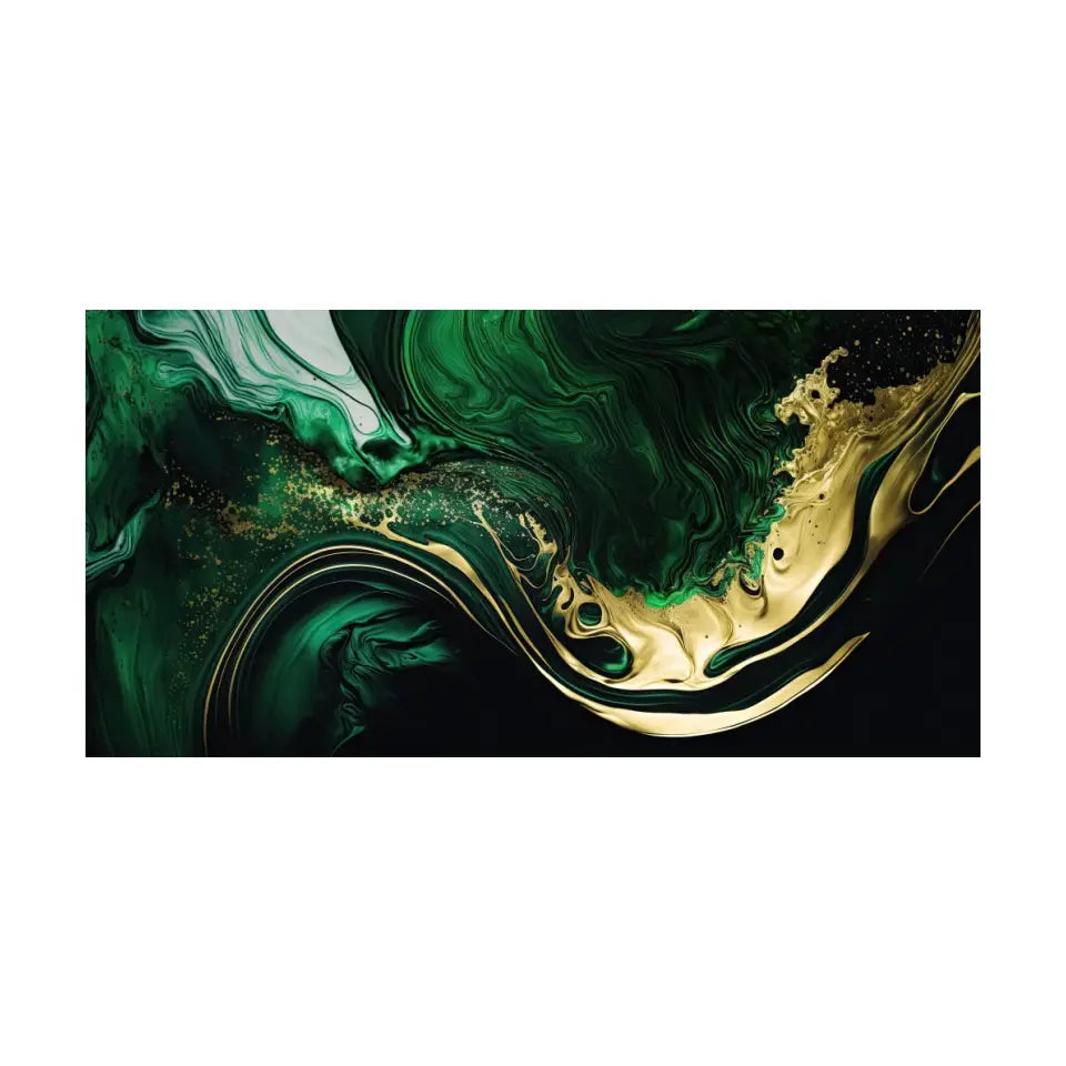 Luxurious green and gold canvas IV