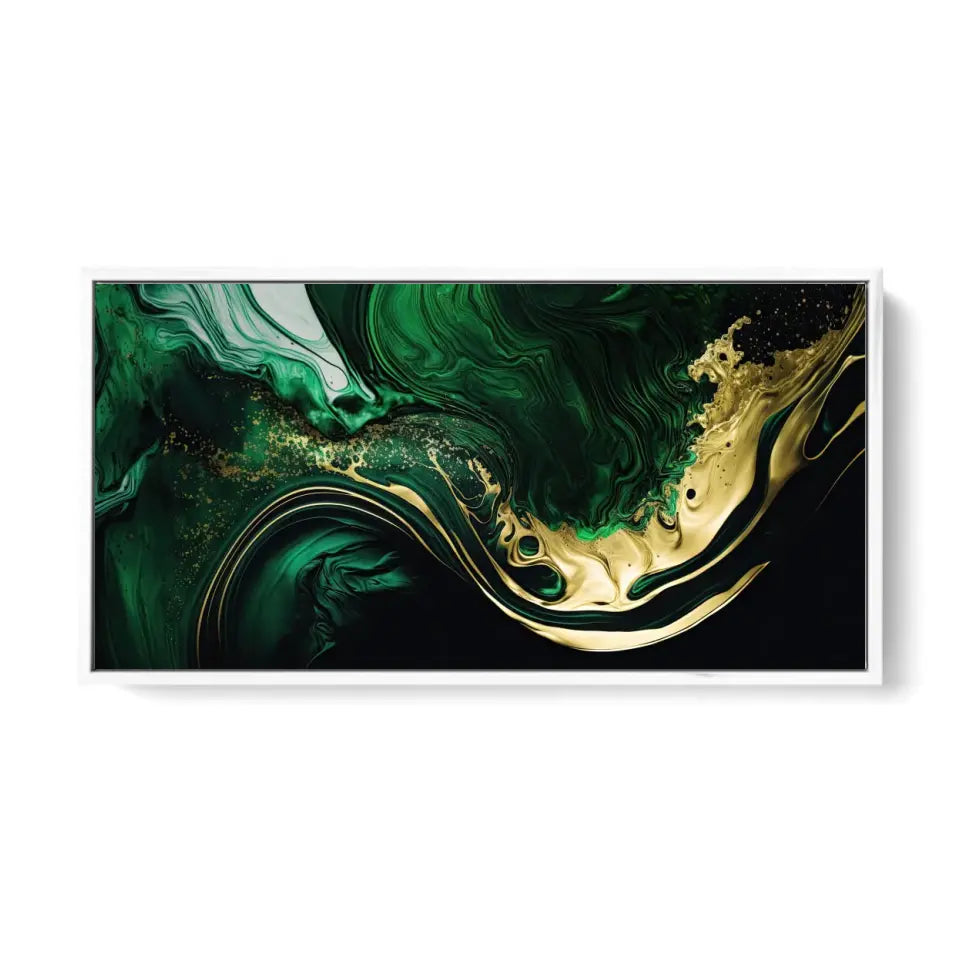 Luxurious green and gold canvas IV