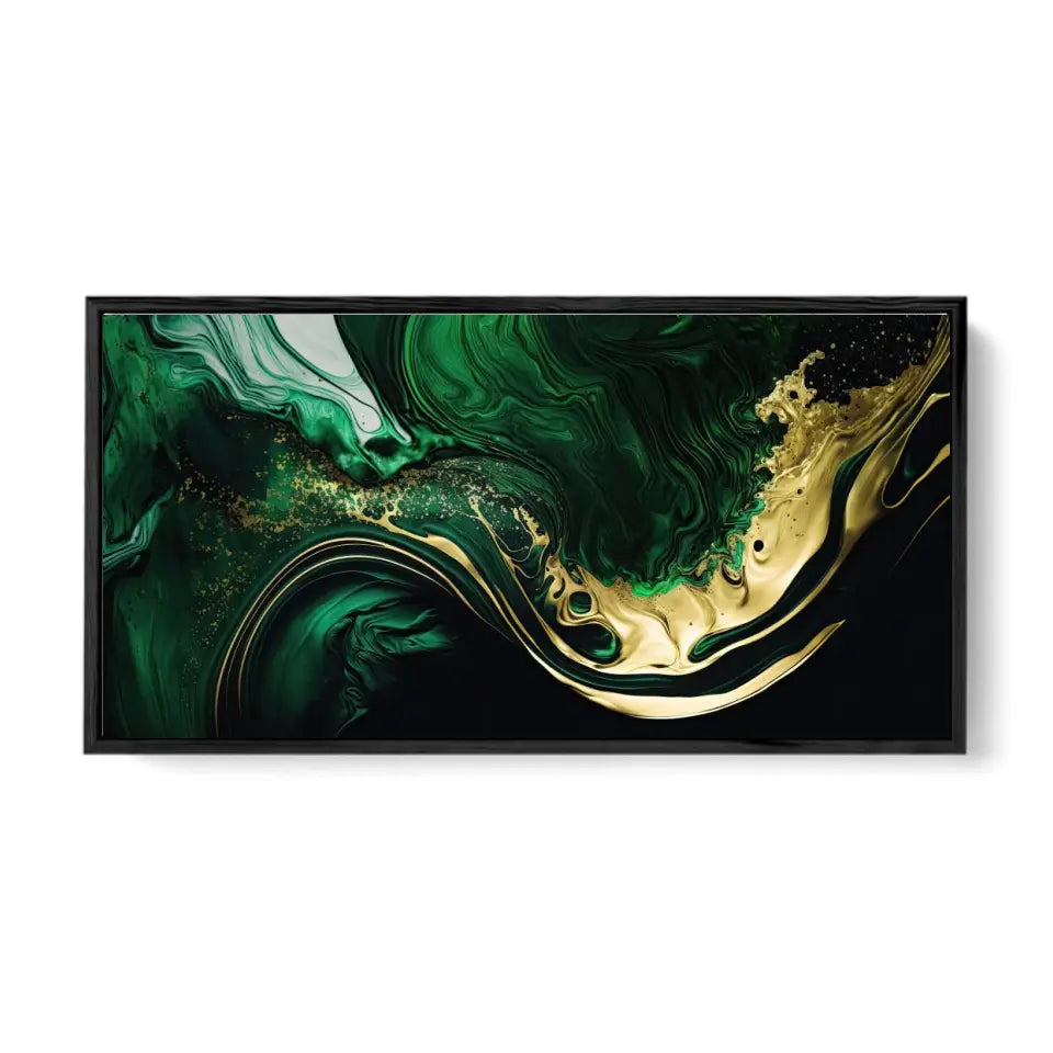 Luxurious green and gold canvas IV