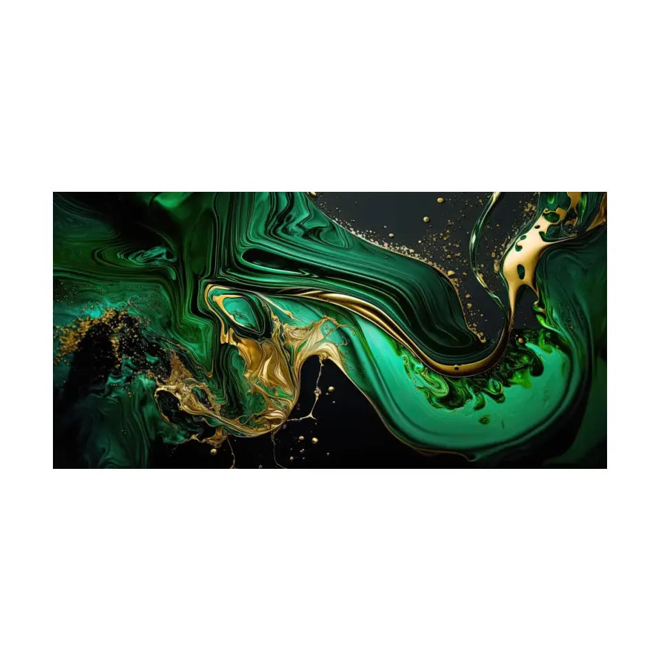 Luxurious green and gold canvas V