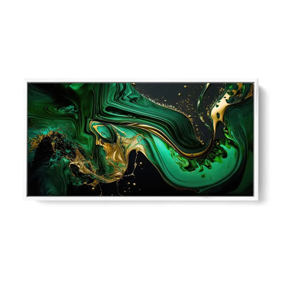 Luxurious green and gold canvas V