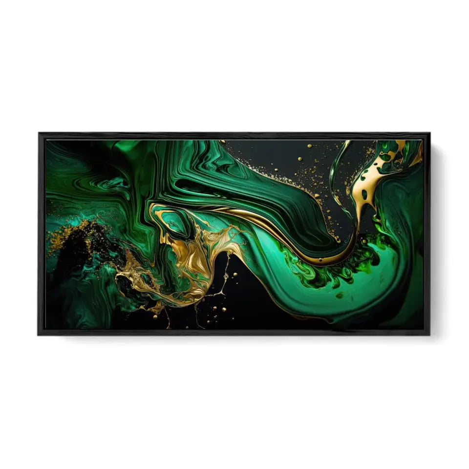 Luxurious green and gold canvas V