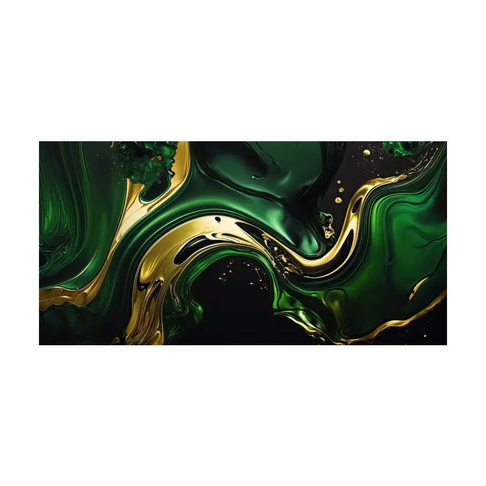 Luxurious green and gold canvas VI