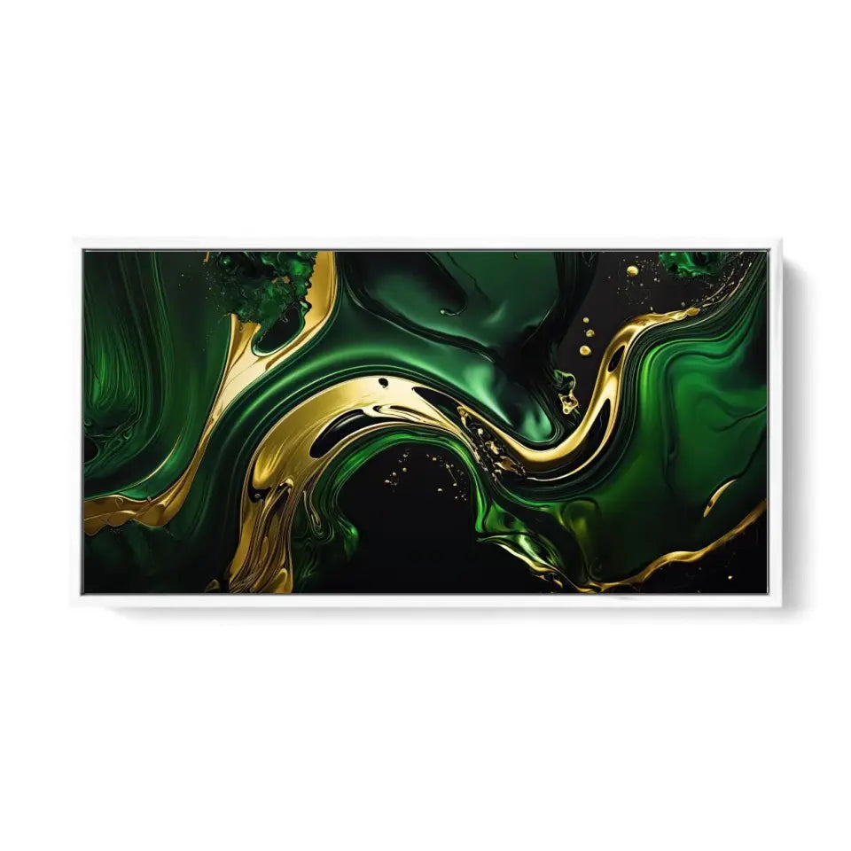 Luxurious green and gold canvas VI