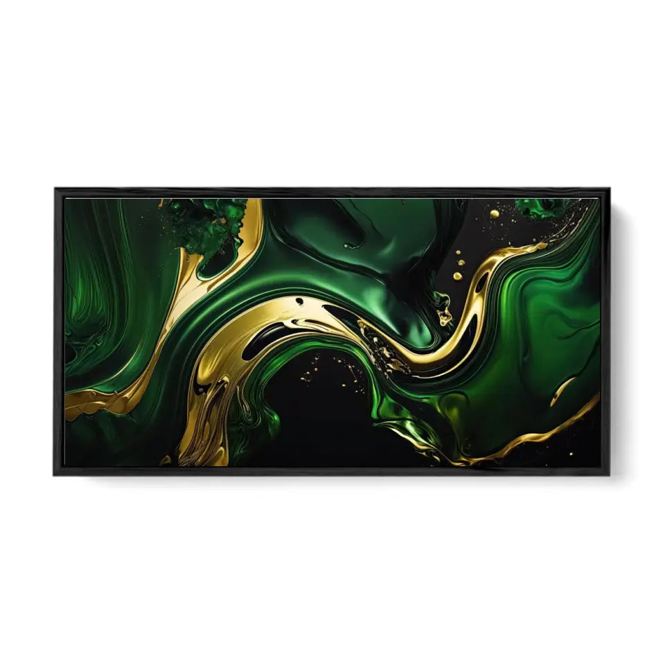 Luxurious green and gold canvas VI