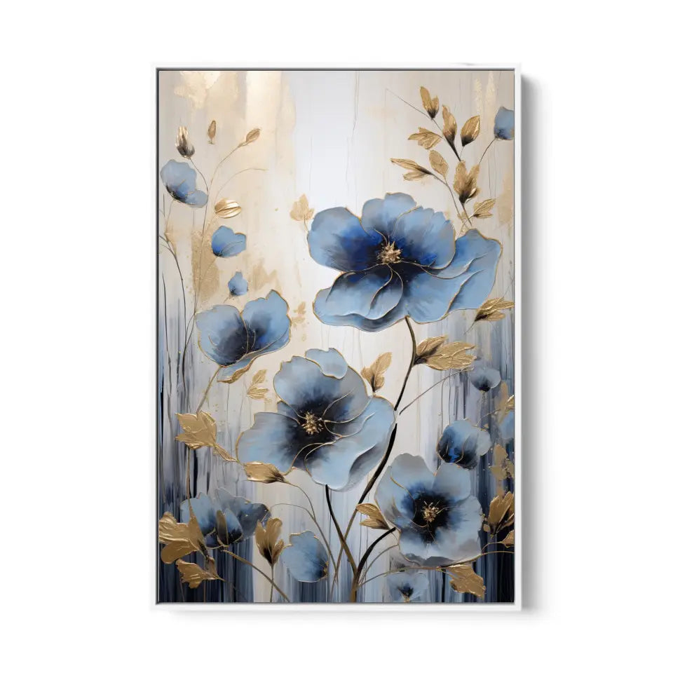 Gold and Blue flowers I