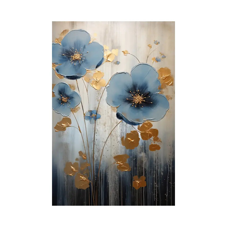 Gold and Blue flowers II