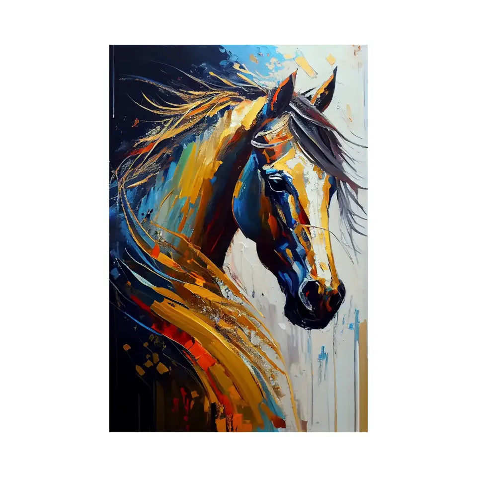 Multicolored horse portrait