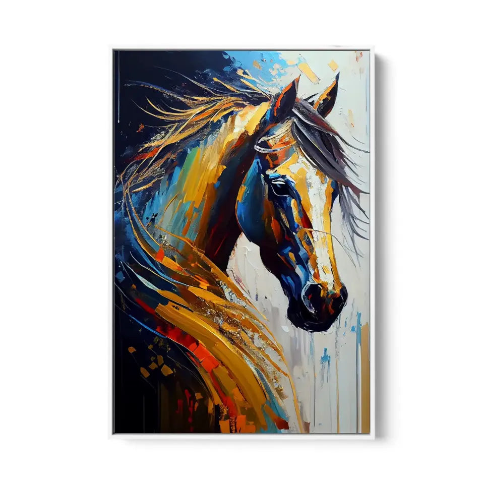 Multicolored horse portrait