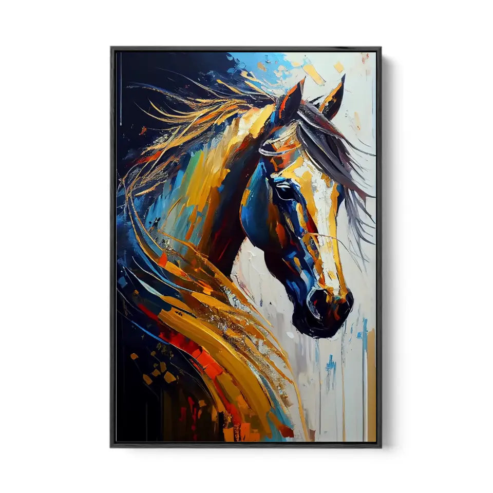 Multicolored horse portrait