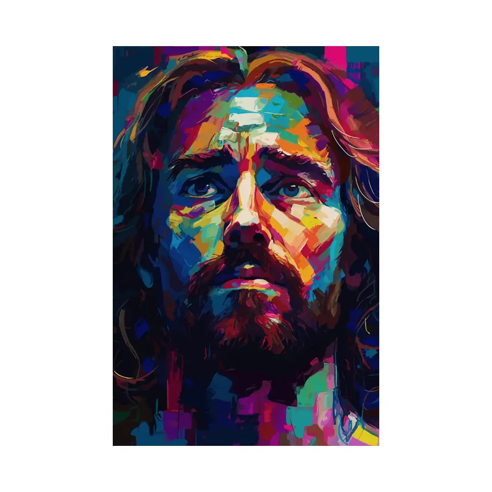 Multicolored portrait of jesus