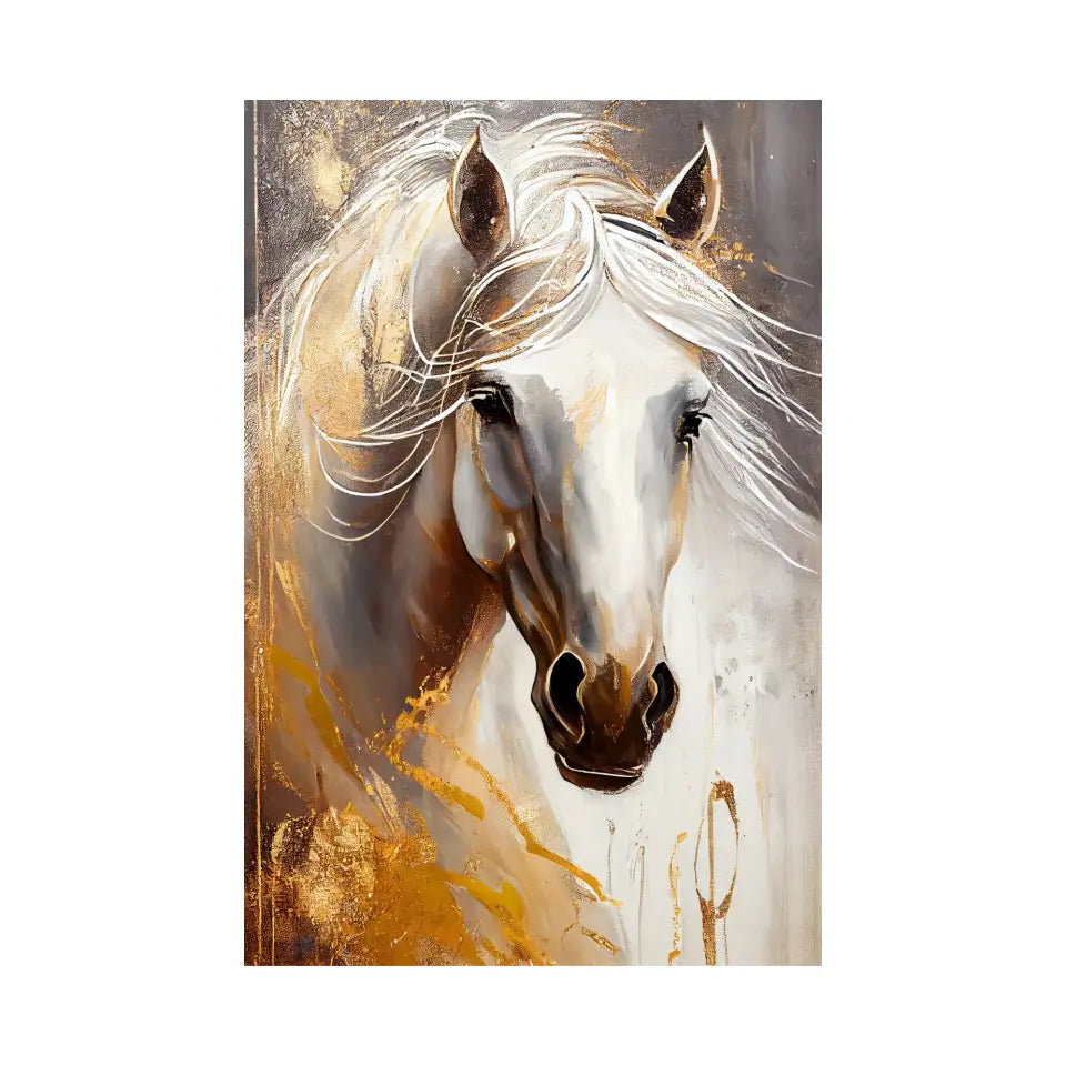 White and gold luxurious horse