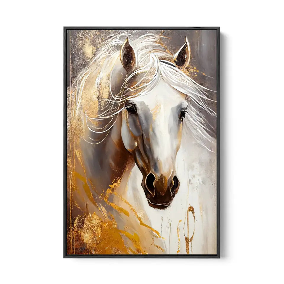 White and gold luxurious horse