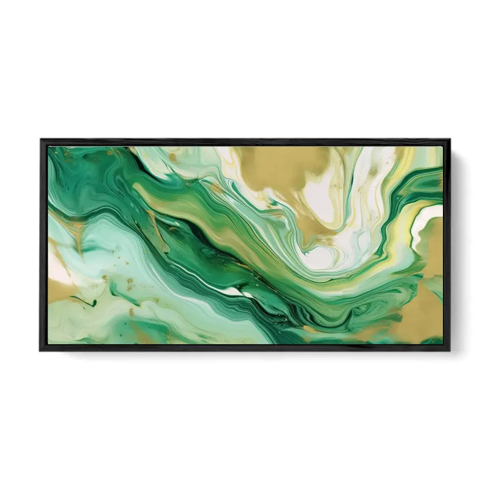 Luxurious green and gold canvas II