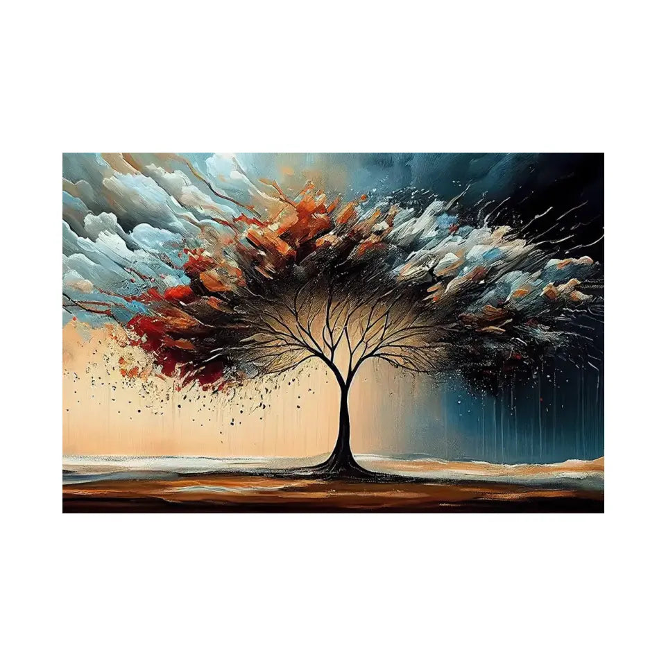 Oil painting of a tree