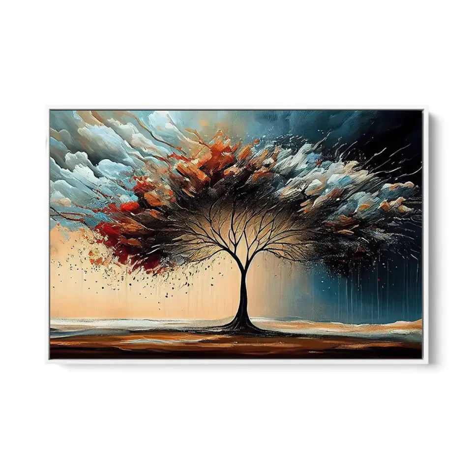 Oil painting of a tree